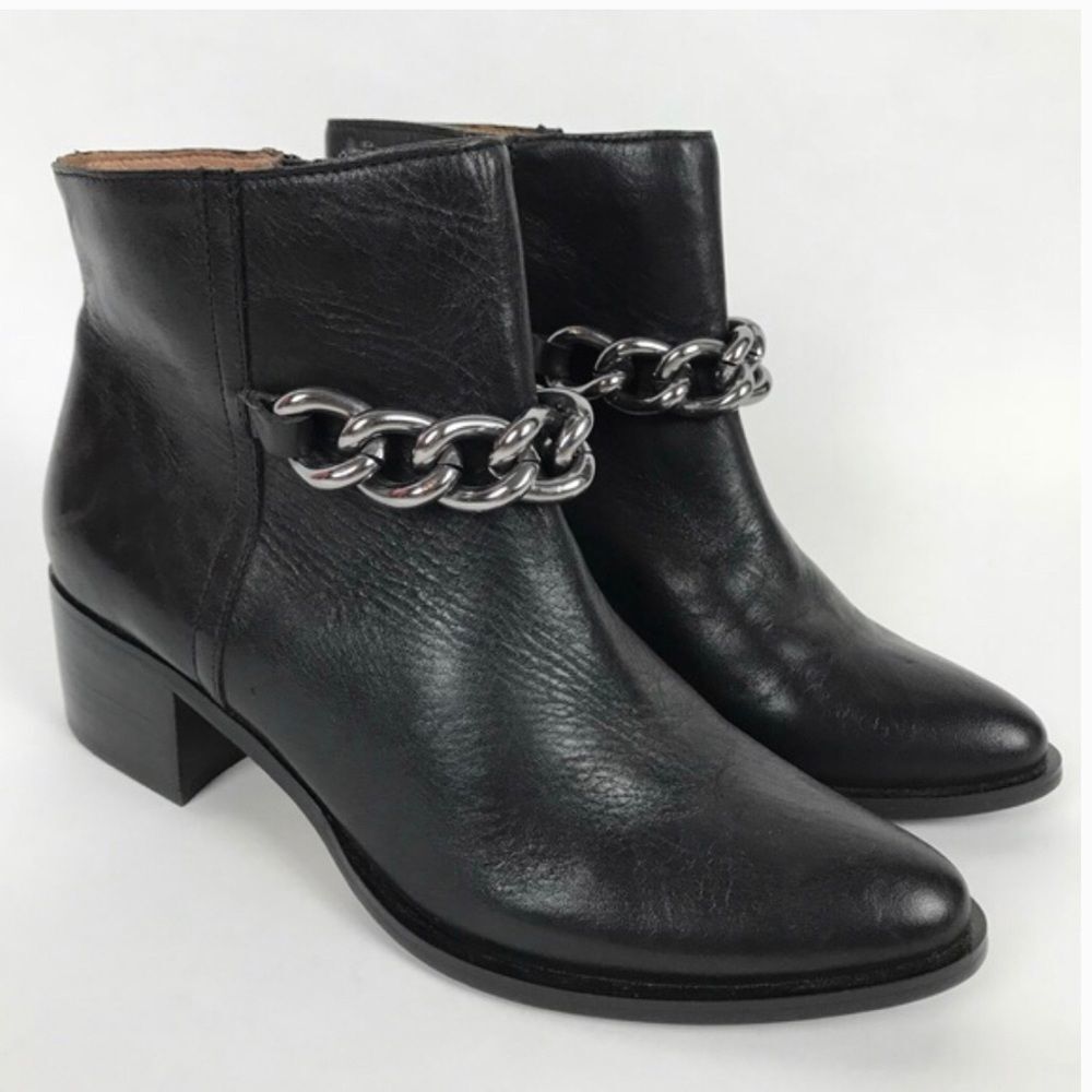 NWOB Corso Como Cagney Ankle Boots Chain Zip 6
